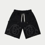 Carpenter Distressed Shorts (Black )