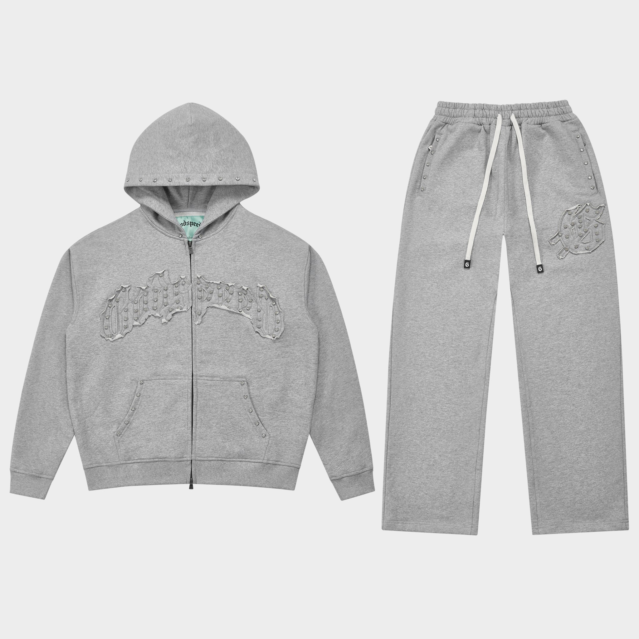 Symmetric Studded Sweatsuit V2 (Heather Grey Vvs) Symmetric Studded Sweatsuit V2 (Heather Grey Vvs)