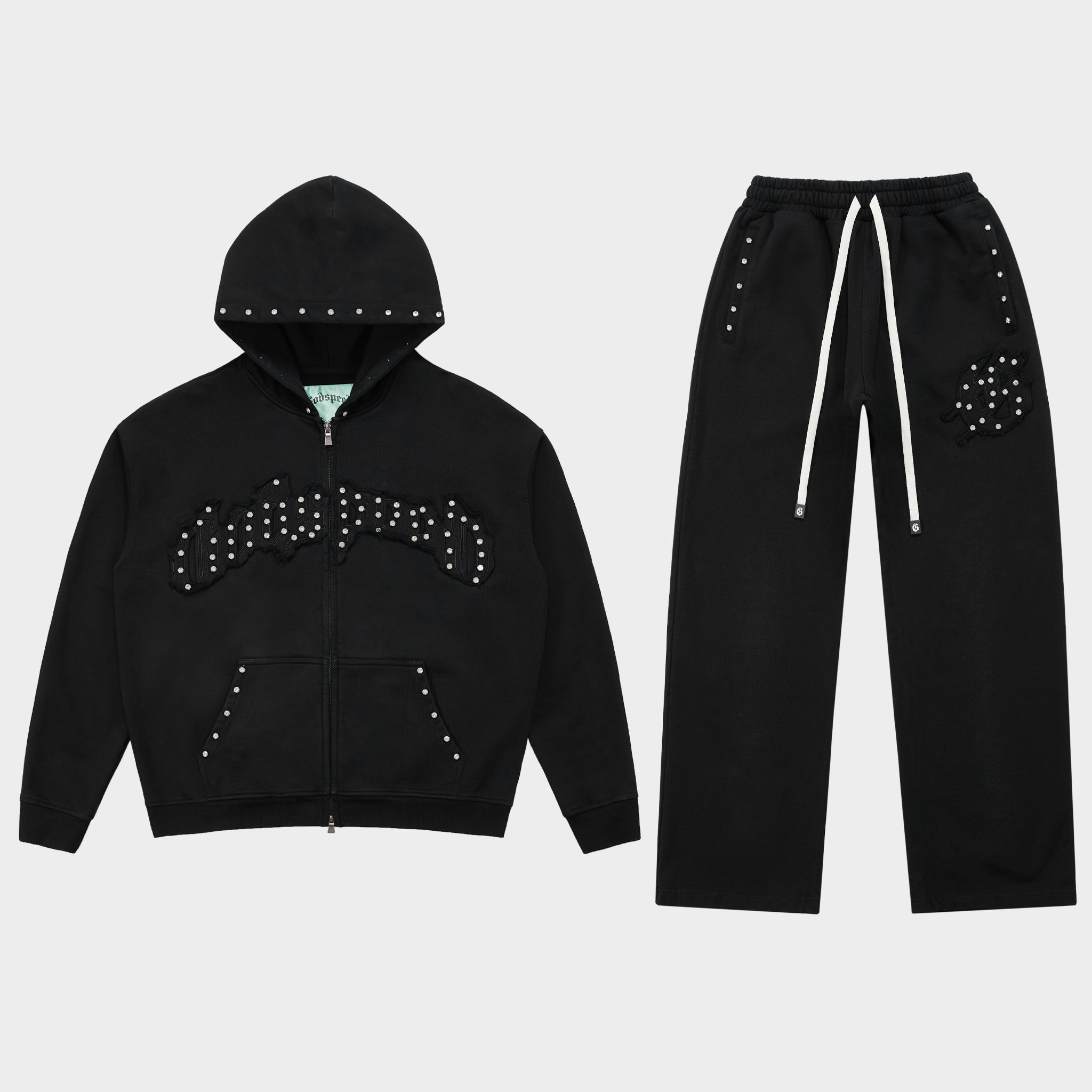 Symmetric Studded Sweatsuit V2 (Black Vvs) Symmetric Studded Sweatsuit V2 (Black Vvs)