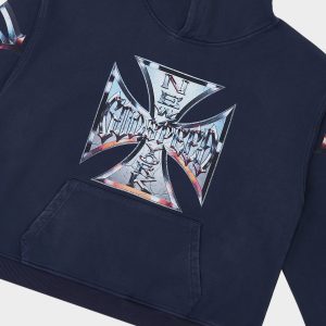 Chrome Motto Hoodie (Navy Wash)
