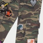 Patchwork Flared Cargo Pants